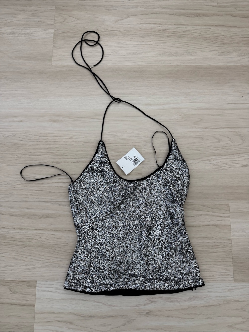 Forever 21 Silver Sequin Halter Cami Top